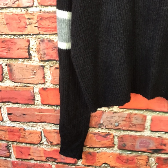 Revolve John + Jenn Black Varsity Stripe Mock Neck Sweater - Picture 5 of 13